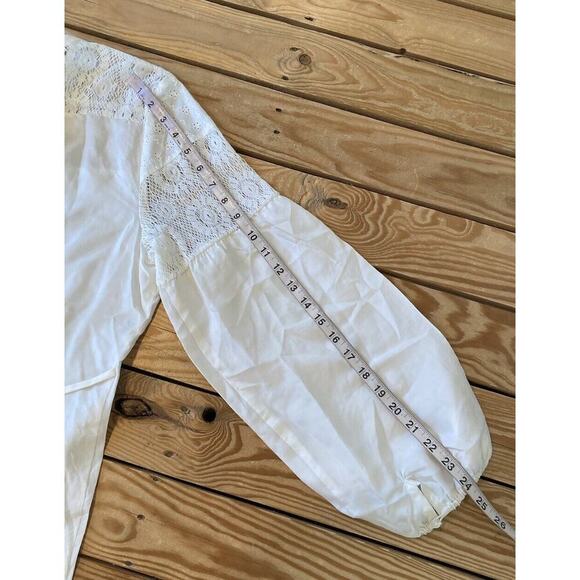 Jacqueline Riu Lace Detail 100% Silk Blouse Size 5 Women’s Ivory - Picture 8 of 8
